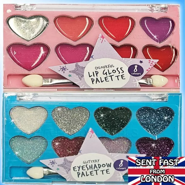 Lip Gloss Eye shadow sets Colourful Glittery Palettes Makeup Glam up Fun Colours