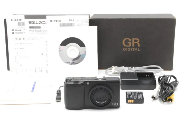 SH:003【TOP MINT w/Box】RICOH GR DIGITAL II 10.1MP Digital Camera Black From JAPAN