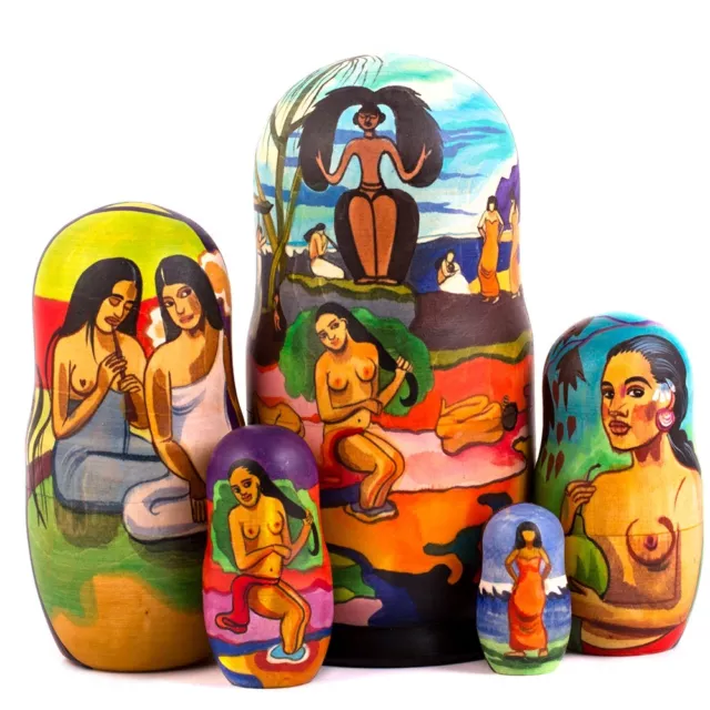 Gauguin Day of the God Nesting Doll Matryoshka Hand Painted Arearea Tahiti