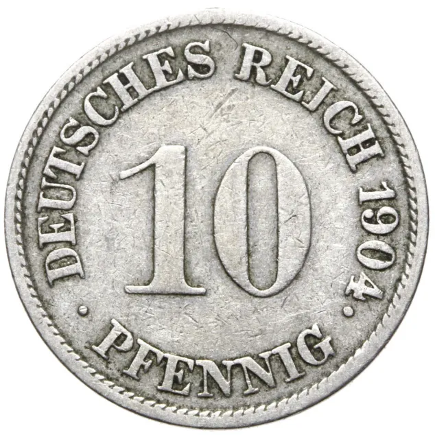Deutsches Reich - Kaiserreich - Wilhelm II. - Münze - 10 Pfennig 1904 G