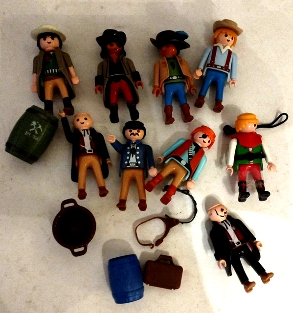 PLAYMOBIL Western - 2 Paia Manette Nere Per Cowboy - Accessori Vintage Usati Nuovi