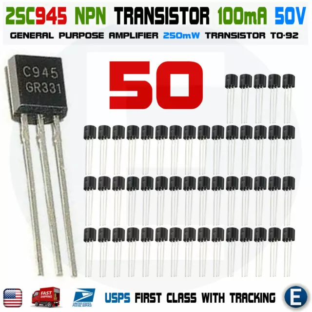 50pcs 2SC945 Amplifier NEC TO-92 Transistor C945 KCS945 NPN USA seller