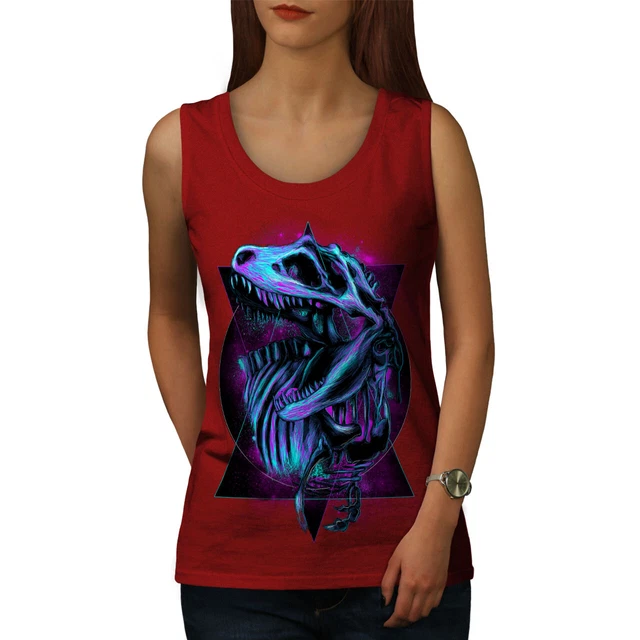 Wellcoda TRex Raptor Dinosaur Womens Tank Top, Classic Athletic Sports Shirt