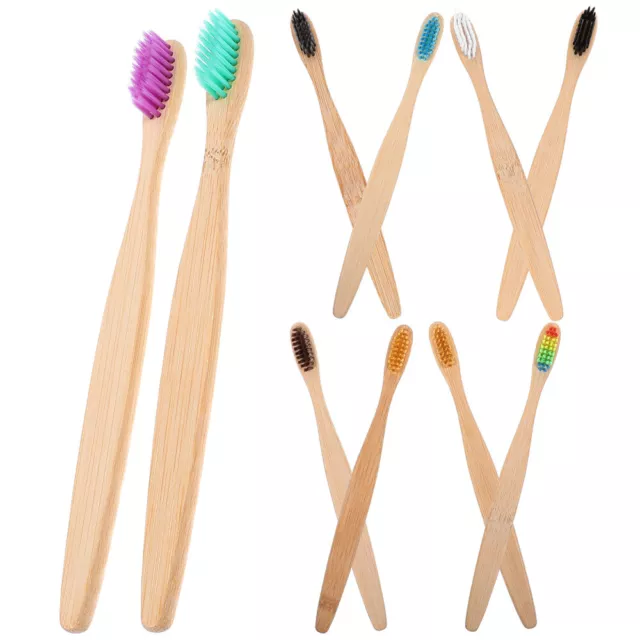 10 Pcs/box Bamboo Wood Toothbrush Travel Camping Toothbrushes