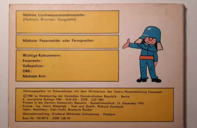 DDR BRANDSCHUTZ   FIBEL  Nr.2   1980  FEUERWEHR 3