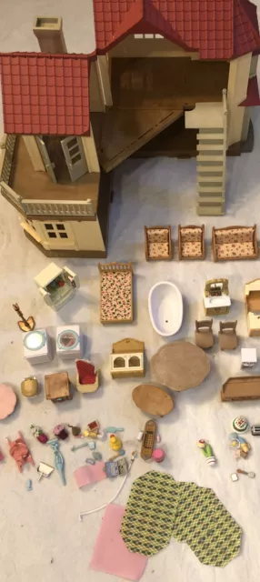 Huge Lot Of Calico Critters Stuff With House Decor And Household Items