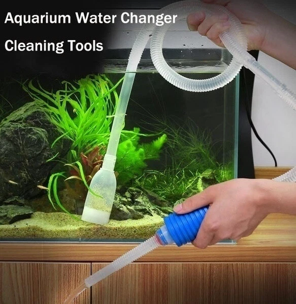 Aquarium Gravel Fish Tank Water Cleaner Tool Siphon Pump Vacuum Hose Pipe