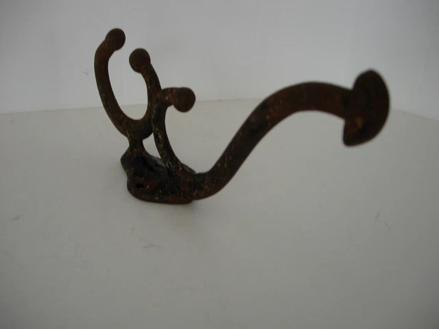 Vintage large cast iron barn tack coat hook 2
