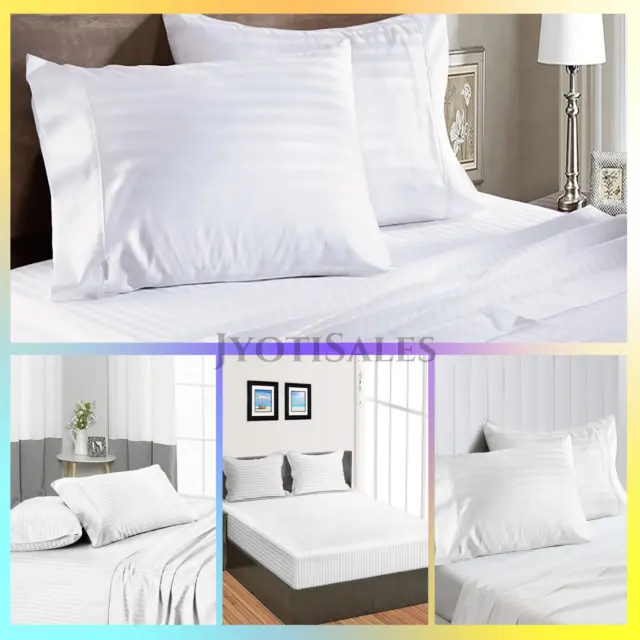 100% Cotton Extra Deep Pocket Bed Sheets Select Item & TC White Stripes