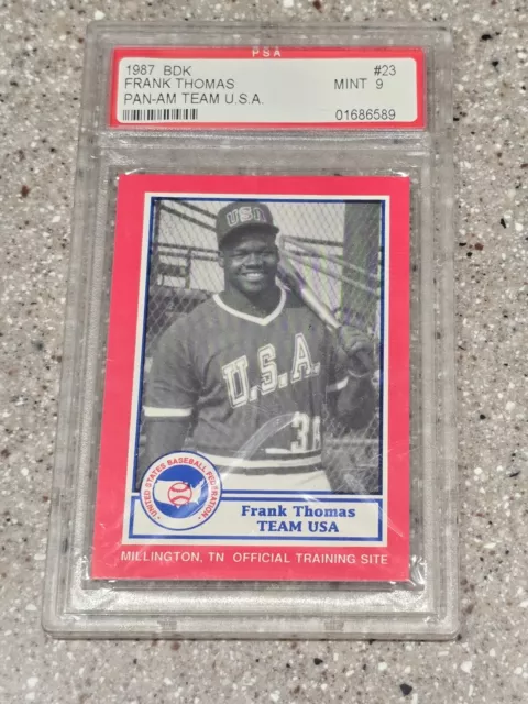 Frank Thomas 1987 BDK Pan-Am Team USA Rookie Baseball Card, #23, PSA 9 Mint