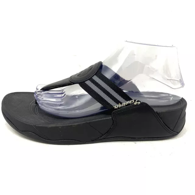 FitFlop Womens Walkstar Toe Post Thong Black Flip Flops Sz 9 M 1207 Sandals