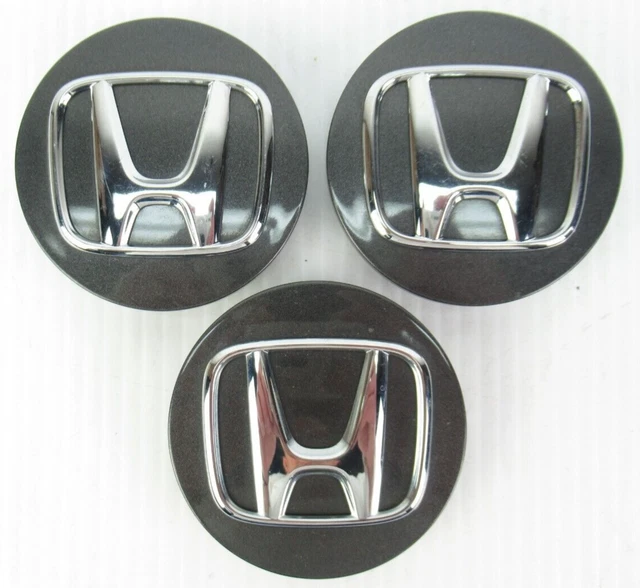 Honda Civic Accord Hr-V Cr-V 2-3/4" Oem Wheel Center Cap Hubcap Charcoal Set (3)