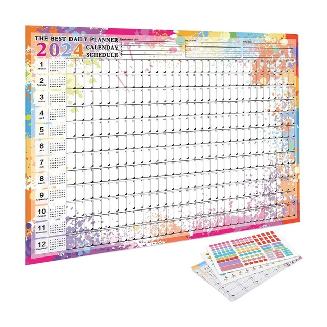 CALENDAR PLANNER SHEET 2024 Hanging Wall Calendar Yearly Daily Schedule