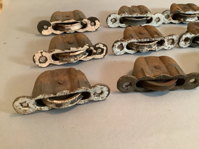 12 Antique Steel Sash Pulleys Pulley all turn