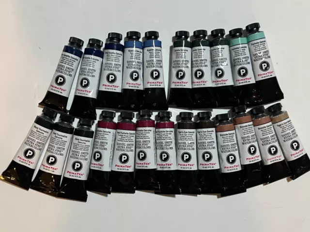 Nuevo lote de 23 tubos de acuarela extra fina Daniel Smith Primatek 15 ml