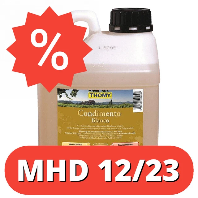 THOMY Condimento Bianco (1x5L) Aceto di Vino Bianco con Mosto d'Uva Concentrato