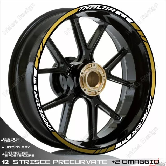 Profili Adesivi Sport Cerchio Ruota Grafica Tracer 850 700 Bianco Oro