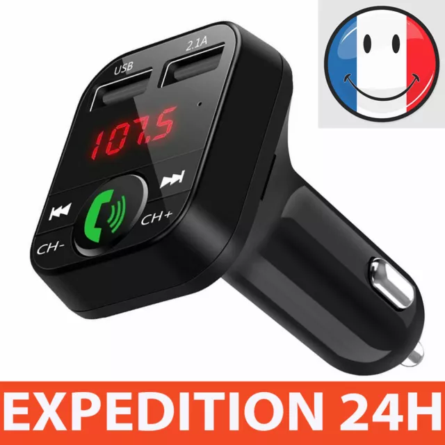 Transmetteur FM Sans fil Bluetooth 5.0 Adaptateur MP3 Kit Voiture Chargeur USB ,