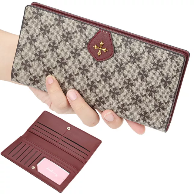 Women Purses and Handbags Leather Long Wallet Multi Card Holder w/ Zipper Pocket