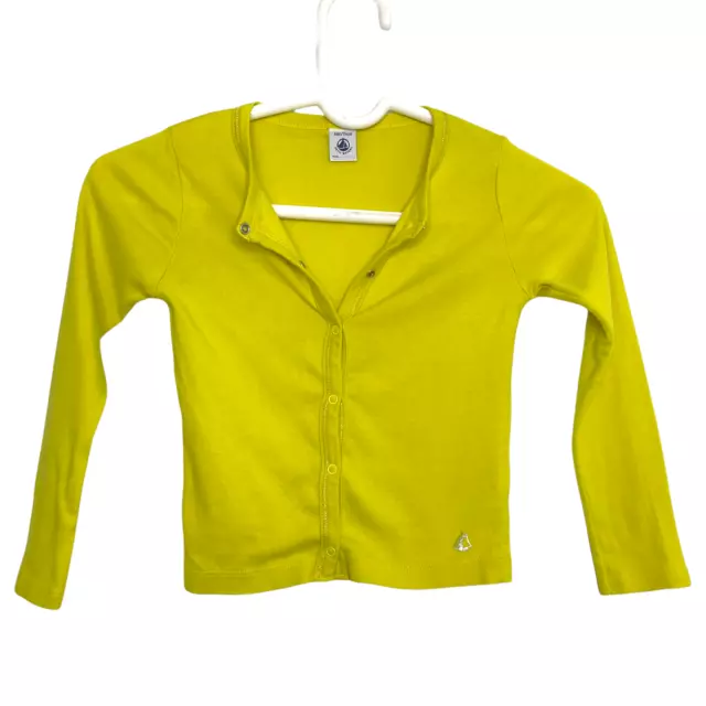 Petit Bateau Unisex Kids Yellow Button Up Cardigan 6Y