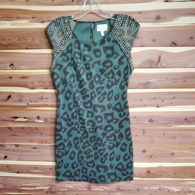 Vintage Marilyn Monroe Size M Short Sleeve Rhinestone Pullover Green Dress