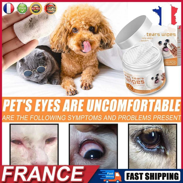60pcs/set Eye Tear Cleaning Grooming Tools Non-woven Wipes Towel Pet Accessories