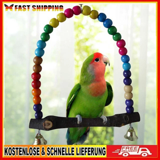 Hölzernen Vogel Käfig Regenbogen Perlen Schaukel Spielzeug Sittich Nymphensittic
