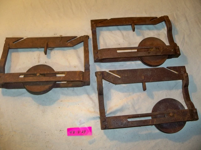 3 Vintage Iron Barn Door Roller Shed Sliding Door Trolley Wheels Hardware 7