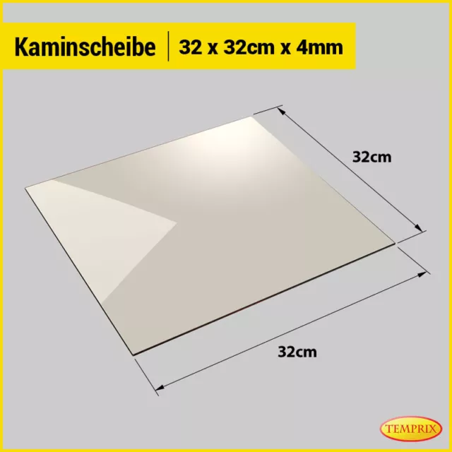 Temprix Kaminglas & Ofenglas | 320x320 Ofenscheibe | Kamin & Ofen Glas auf Maß