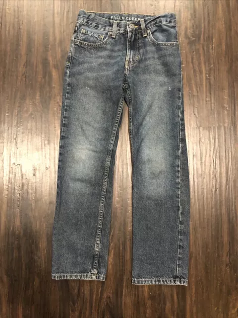 Boys Falls Creek Straight Leg Jeans Size 10 Adjustable Waist stone Washed