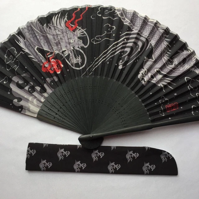 Japanese fan silk silk with fan bag sense sense dragon dragon