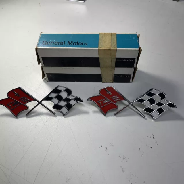 NOS GM 1958 1959 1960 Corvette Cross flags Emblems 3767507 NOS GM 1958 1959 1960 Corvette Cross flags Emblems 3767507