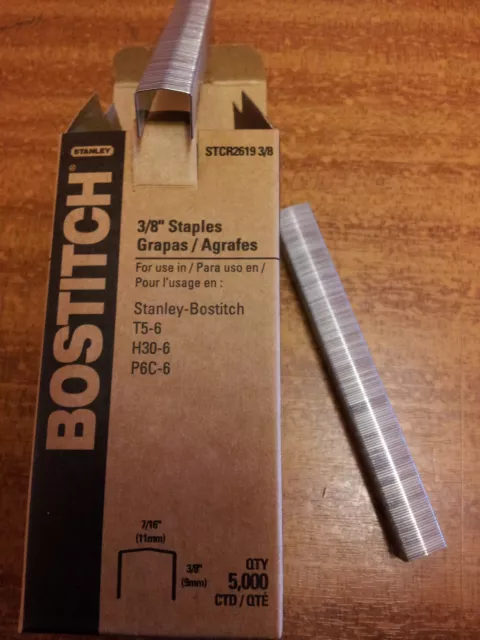 Stanley Bostitch STCR2619 Staples. Lengths of 6mm, 9mm & 12mm