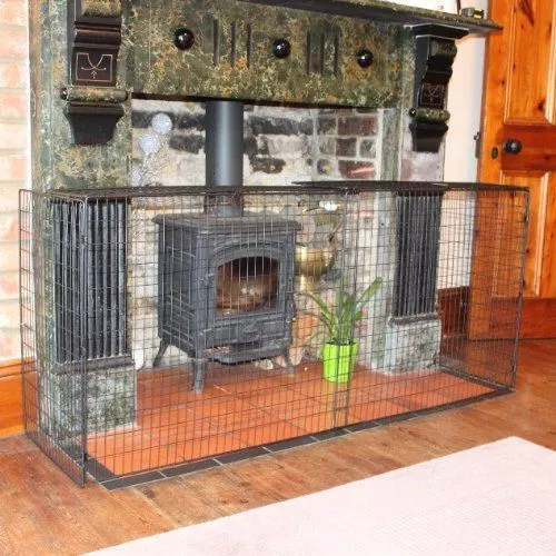 Safety Guard Fireplace Extendable Fire Surround Woodburner Black | Safetots