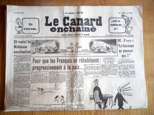 Journal - Le Canard enchaîné N° 2160 du 14 mars 1962