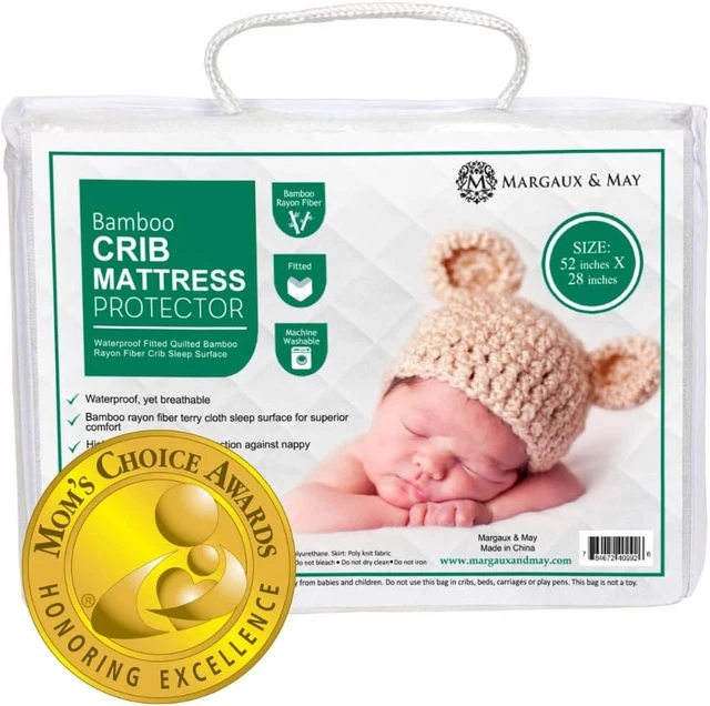Almohadilla protectora de colchón para cuna - bambú premium ultra suave impermeable transpirable