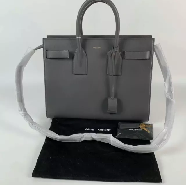 Saint Laurent Calfskin shoulder bag Sac De Jour Small Grey