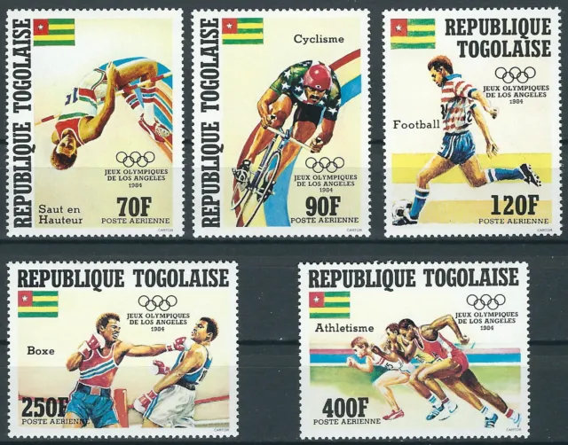Togo - Olympische Sommerspiele Los Angeles Satz postfrisch 1984 Mi. 1746-1750