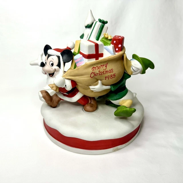 Vtg Disney Limit Collection Christmas 1985 Porcelain "Santa's Helpers"  Figurine