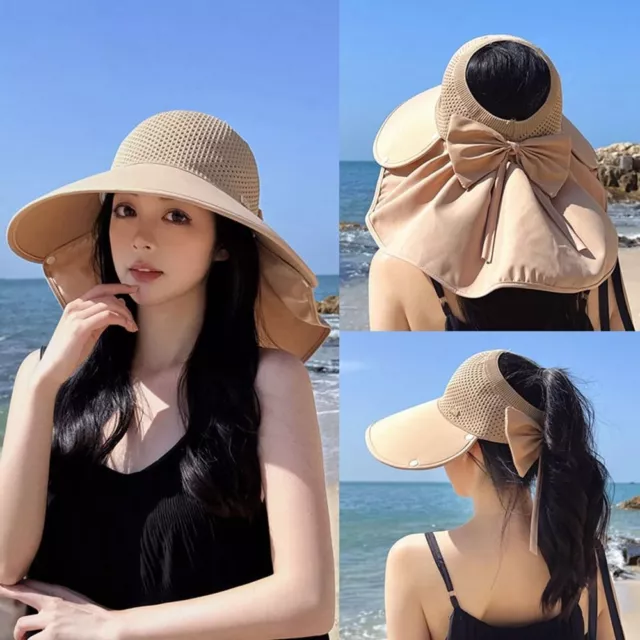 Polyester Beach Sunhat UV Protection Empty Top Suncap  Beach