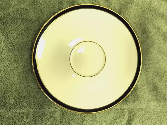 Lenox Urban Lights Saucer Round Plate Ivory with Black Border Gold Trim NEW