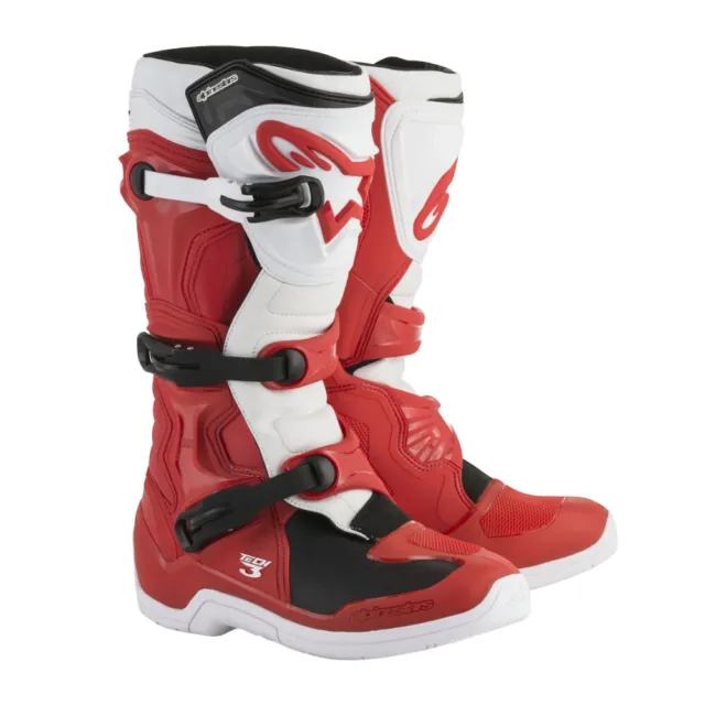 Alpinestars Tech 3 Red and White MX Off Road Boots Men's Sizes 15 & 16