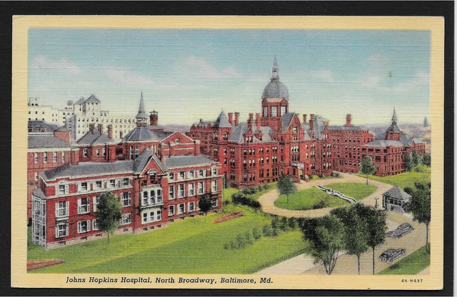 Johns Hopkins Hospital North Broadway Baltimore Maryland MD postcard