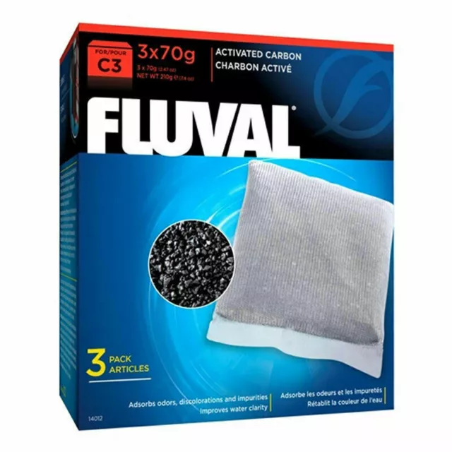 Fluval C3 Activated Carbon - 3 x 70g Pack - C3 Hang on Filter Media (14012)