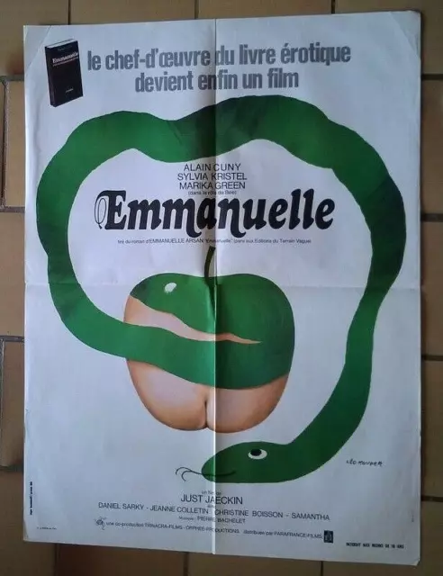 AFFICHE ancienne CINEMA : "Emmanuelle" 1974 avec Silvia Kristel