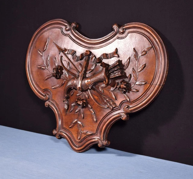 *16" Tall French Antique Highly Carved Louis XV Panel in Walnut Wood Salvage 2
