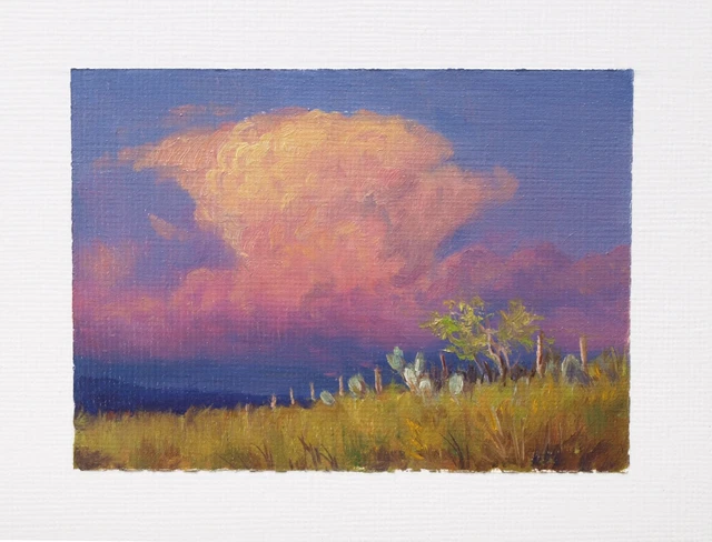 ACEO original oil painting landscape sky sunset thunderhead cloud Hagerman ACEO original oil painting landscape sky sunset thunderhead cloud Hagerman