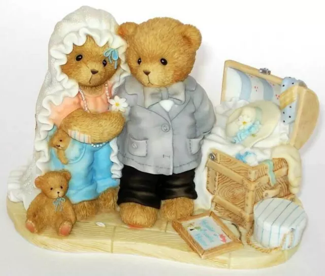 Cherished Teddies Bride and Groom Bears Hope Chest Wedding Figurine 0000822