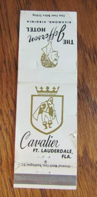 Cavalier Matchbook Matchcover: Cavelier Hotel (Fort Lauderdale, Florida) -E13