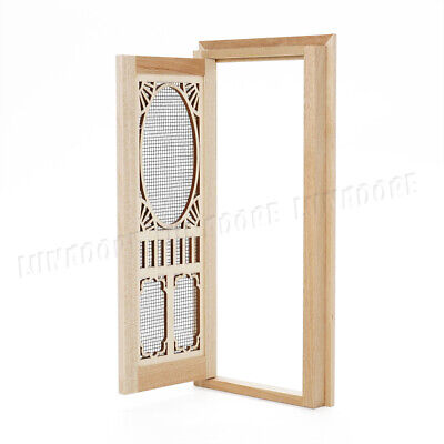 1:12 Miniature Screen Door Hollow-Carved Dollhouse Furniture Accessories Decor